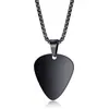 Pingente de Palheta de Guitarra Novo de Aço Inoxidável Transfronteiriço, Colar Personalizável com Coração de Amor Gravado em Aço Titânio, Joias Personalizadas da Moda Atacado