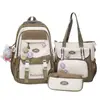 Mochila Escolar de Estilo Universitario Coreano de Gran Capacidad en Color de Contraste, Mochila Ligera e Impermeable para Clases, Viajes Diarios y Tutorías