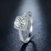 Anillo de Plata de Ley S925 Pequeño Cubo de Azúcar Moissanita de Alta Venta para Mujer Anillo de Boda Anillo de Compromiso Ajustable Diamante de Alto Carbono Transmisión en Vivo