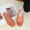 Sandalias de playa tipo chinela Baotou, de color gelatina, con diseño hueco, adecuadas para usar en verano, antideslizantes y diseñadas como una sandalia de una sola tira para mujer, para ventas transfronterizas