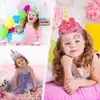 Pegatina de Tatuaje Facial de Unicornio para Niños Pegatina de Tatuaje Animal Dibujos Animados Arcoíris Impermeable Resistente al Sudor Desechable Tatuaje Temporal Pegatina Facial