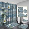 Cortina de ducha impermeable con diseño de flores para baño, cortina de ducha para inodoro, cortina de cocina, cortina de poliéster para dormitorio, venta al por mayor de fábrica