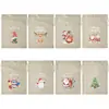 Bolsas de Arpillera con Cordón Navideñas, Bolsas de Arpillera con Cordón para Empaque de Regalos Navideños, Bolsas de Dulces para Niños, Bolsas de Regalo para Fiestas Navideñas