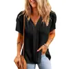 Camisa Top de Verano Casual Holgada con Cuello en V y Mangas Tulipán para Mujer Nueva Moda Europea y Americana Amazon TEMU