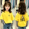 Nueva colección de otoño 2026: Camiseta elegante y moderna de manga larga a rayas para niñas, hecha de algodón puro, adecuada para niños mayores