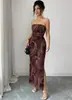 2026 Nuevo Estilo Vestido Casual Sexy de Malla con Lentejuelas y Tirantes Color Borgoña Estilo Europeo y Americano
