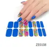 ZE Película de esmalte en gel impermeable estilo europeo y americano sin curado completo en gel, pegatina completa, contraste floreciente, primavera y verano, pegatina para uñas, papel de pegatina para uñas