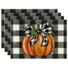 Amazon Explosiones Calabaza de Halloween Lino Estampado Fecha Decoración de Mesa de Cena Almohadilla Aislamiento Térmico Antifouling