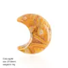 Ornamento de Lua de Cristal Natural de 30mm Decoração Criativa para Mesa de Casa Ornamento Crescente Sem Furo de Jade Ágata