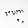 Mini clavo pequeño para hueso de la oreja de acero de titanio, aguja fina, base plana, clavo pequeño para la oreja, varilla fina, clavo para cartílago, grosor de 1.2 mm, clavo para el labio