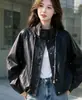 Chaqueta de moda estilo coreano con cordón de piel sintética para mujer, nueva y elegante para otoño 2026, adelgazante y rejuvenecedora, corte slim para mujeres petite