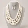 Estilo exagerado de moda transfronteriza coreana Dongdaemun joyería perlas cuentas collar de múltiples capas envolvente cadena de clavícula temperamento