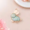 Novo pingente de brocado Song estilo chinês com bordado de coelho dupla face, base de pingente semiacabada para artesanato DIY, acessório de joia estilo chinês