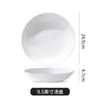 Plato de Cena Cerámico con Patrón de Roca, Plato Redondo Estilo Occidental, Plato Hondo al por Mayor Estilo Japonés, Plato para Platos, Plato para Sopa, Textura Mate en Blanco y Negro
