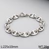 Pulsera de acero inoxidable con cadena ovalada con caracteres japoneses y nariz de cerdo de moda, pulsera de acero de titanio personalizada de marca moderna para uso neutro para hombres y mujeres.