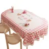 Mantel Estilo Crema, Impermeable, Resistente al Aceite, Mantel de Mesa sin Lavado, Dibujo Animado de Lujo Ligero de Alta Gama, Mantel Ovalado Rosa para Mesa de Café