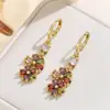 Pendientes Transfronterizos Europeos y Americanos Pendientes Retro Elegantes Exagerados Pendientes para Mujer de Gama Alta I Pendientes de Circonita Multicolor