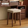 Banqueta de Madeira Maciça, Banqueta de Maquiagem para Quarto de Meninas, Cadeira para Penteadeira Doméstica, Banqueta para Manicure, Banco com Almofada Macia, Luxo Leve e de Alta Qualidade
