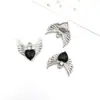 1 Colgante de Ala con Pedrería en Forma de Corazón 21mm Adorno de Corazón de Resina Accesorio Llavero Materiales Hechos a Mano