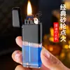 Encendedor de Queroseno de Moda Retro con Tanque Visible y Rueda de Pedernal, Encendedor de Alta Estética, Regalo Personalizado de Moda para Hombre
