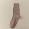 Calcetines de Color Sólido para Hombre Otoño e Invierno Algodón Rizado Calcetines Apilados Absorbentes de Sudor Talla Grande Calcetines Casuales para Hombre Calcetines Largos Lisos