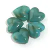 Cuentas acrílicas en forma de corazón con agujeros horizontales, cuentas sueltas de imitación de jade de dos tonos en forma de corazón, materiales para pulseras hechas a mano DIY, accesorios para ensartar, joyería