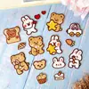 Parches de Bordado Autoadhesivos Lindos de Conejo y Oso con Temática de Comida para Scrapbooking DIY, Bordado de Computadora, Parches Decorativos y Apliques de Tela - Al por Mayor para Ventas Transfronterizas