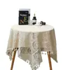 Mantel de Encaje de Ganchillo Hueco Estilo Chino Pastoral Rectangular Mesa de Comedor Mesa Redonda Pequeña Mesa de Café Mantel Fotografía