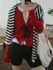 Estilo Preguiçoso Casual Versátil Macio e Confortável Gola Redonda Manga Longa Suéter Base Cardigan Top para Mulheres