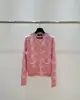 Cárdigan de Lana Tejido Versátil de Manga Larga con Cuello Redondo y Botones Serie Nanyou g 25 Otoño/Invierno Jacquard para Mujer en Amarillo Tierra