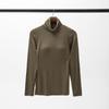 Camiseta Interior Blanca de Cuello Alto para Mujer, Textura de Seda Helada, Cuello de Felpa Suave y Ceroso, Aspecto Adelgazante Ropa Interior, Top de Cuello Alto, Primavera, Otoño e Invierno