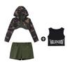 Disfraz de baile de jazz para niñas, estilo genial y dulce, con pantalones de camuflaje para mujer, disfraz de jazz para niños, moderno y elegante para mujer.