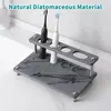Nuevo producto transfronterizo: Alfombrilla absorbente de tierra de diatomeas para lavabo, alfombrilla de secado rápido para encimera de baño, pequeño soporte para cepillo de dientes eléctrico