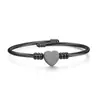 Pulsera Abierta de Moda Personalizada de Moda para Mujer Pulsera con Forma de Corazón de Alambre de Acero Trenzado Cable de Acero Titanio Corazón de Melocotón Pulsera DIY
