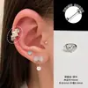 Aretes de Clip Cuadrados Brillantes de Circonia, Aros Rectos de Alfiler, Pendientes de Cubo de Azúcar, Clavos de Diamante, Aretes de Clip, Versátiles y Elegantes