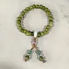 Pulsera de Cerámica Jingdezhen Borla de Estrella Cuerda Trenzada Pulsera de Cerámica Estilo Étnico Estudiante Cuerda Trenzada a Mano Puesto de Joyería