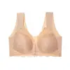 Sujetador Europeo y Americano Transfronterizo de Cierre Frontal Tallas Grandes, Chaleco Sexy de Encaje Inalámbrico Sin Costuras Push-Up, Lencería Hermosa de Espalda al por Mayor