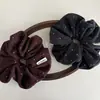 Scrunchie de Lã Retro com Bolinhas, Preguiçoso e Macio, Estilo Coreano, Elástico Versátil para Rabo de Cavalo e Coque