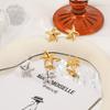 Moda Novo Nicho Elegante Simples Brincos de Estrela do Mar para Mulheres Ins Coreano Versátil Banhado a Ouro Aço Titânio Brincos