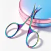 Tesoura para Cutícula Estilo Russo, Tesoura para Sobrancelha, Tesoura Pequena Ultra Afiada com Ponta Curva, Tesoura de Unha em Aço Inoxidável, Cortador de Unha, Ferramentas de Manicure