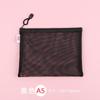 Bolsa de arquivo transparente para escritório, grande capacidade, malha de nylon, durável, bolsa de informações, A4, estudantil, portátil, com zíper, bolsa de armazenamento