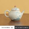 Tetera de cerámica con forma de pera ondulada en relieve pintada a mano, tetera individual, tetera pequeña, juego de té de kung fu de cerámica