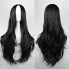 Venda Quente Transfronteiriça Cor Peruca COS Universal Europeia e Americana Peruca Gradiente Touca de Cabelo Seda de Alta Temperatura Cabelo Longo Cacheado de Meninas Ponto Médio
