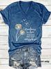 Camisetas de Moda Transfronteiriça Europeia e Americana para Mulheres com Estampa de Padrão de Dente-de-Leão Verão Novo Camisetas de Manga Curta para Mulheres em Estoque