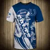 Camiseta de Rugby Transfronteriza para Hombre Verano Juvenil Holgada Estampado Digital 3D Cuello Redondo Mangas Cortas para Hombre