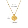 Collar Colgante Flor de Brújula Mariposa de Venta Caliente Transfronteriza Europea y Americana Acero Inoxidable Chapado en Oro de 18K Moda Joyería para Mujer