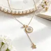Nova versão coreana do preço especial de venda quente personalizado ouro rosa colar de titânio aço alta qualidade cor retenção clavícula corrente único diamante colar feminino