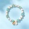 Pulseira de Contas Esmaltadas Cinza de Incenso Esmalte Dourado Arenoso Luminoso Toque de Luxo Gato da Sorte Pulseira de Pedra Olho de Gato Ponto Turístico Barraca de Rua Atacado