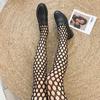 Calcetines de red de pesca con diseño de luna negra de moda para mujer, con letras de flores y enredaderas, sexys, para otoño e invierno, con agujeros en el interior del pie.