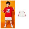 Traje de Coro para Equipo de Animación Infantil China Rojo Repostaje Manga Corta Traje Disfraz para Juegos de Estudiantes de Primaria